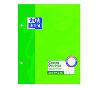 Oxford 100100750 copias dobles 17 x 22 (perforadas, grandes, cuadriculadas, 200 páginas 90 g Color blanco