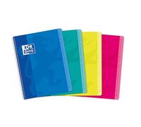 Oxford 100101192, Agenda Directorio con Espiral, 17 x 22 cm, 180 páginas, cuadrícula pequeña de 5 x 5, Colores Surtidos