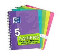 Oxford 100104133 - Cuaderno de espiral, 5 unidades, 17 x 22 cm, 180 páginas