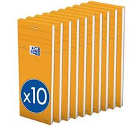 Oxford 100106276 - Bloc de notas, 10 unidades, A5, cuadriculado, 80 páginas, 80 g/m2, color naranja