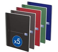 Oxford 282873 - Cuaderno de anillas (multicolor) tamaño A4 - Pack de 5 uds.