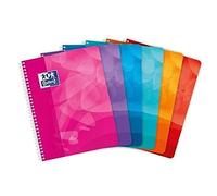 Oxford 400080636 - Cuaderno espiral grandes, cuadriculadas, 100 páginas 90 g colores aleatorios
