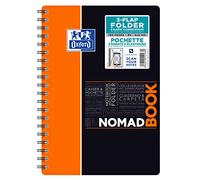 Oxford 400100861 Nomadbook - Cuaderno espiral estudiantes 17,6 x 25 cm camisa integrada 160 páginas cuadriculado 5 x 5 Polypro colores aleatorios