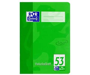 Oxford 400115095 Touch - Cuaderno de vocabulario (A5, 10 unidades, línea 53, con 2 columnas, 32 hojas, 90 g/m2), color verde