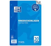 Oxford 400131444 - Recambio para archivador de anillas (A4, 50 hojas, 20 líneas, en blanco, sin rayas, 90 g/m², compatible con SCRIBZEE)