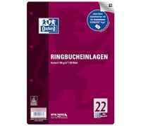 Oxford 400131466 - Recambio para archivador de anillas (A4, 50 hojas, 22 líneas, cuadriculado, sin márgenes, 90 g/m², compatible con SCRIBZEE)