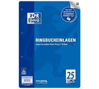 Oxford 400131468 - Recambio para archivador de anillas (A4, 50 hojas, 25 líneas, a rayas, con borde blanco, 90 g/m², compatible con SCRIBZEE)