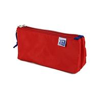 Oxford 400161055 Estuche Escolar 2 Compartimentos Kangoo Kids, Goma Elástica, 2 Cremalleras, Color Rojo