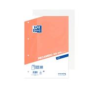 Oxford 400163420 Hojas Lisas Perforadas, Color Naranja, 200 Hojas, A4