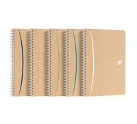 Oxford 5 cuadernos en espiral A5, bueno para el medio ambiente, 90 hojas