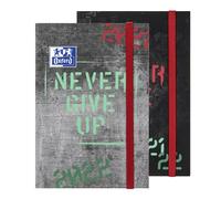 Oxford Agenda escolar 2021/2022, Never Give Up, 1 semana en 2 páginas, 64 hojas, 12 x 18 cm, diseño aleatorio negro o gris (100740471)