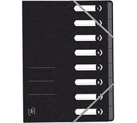 Oxford Archivador Top File+, Portadocumentos Clasificador Documentos, DIN A4, 8 compartimentos, color negro