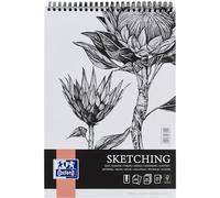 Oxford Artistic Bloc de bocetos A5, 50 hojas, bloc de dibujo con doble espiral, cuaderno de dibujo de 130 g/m², papel sin ácidos, cuaderno de dibujo con cartón trasero estable, cuaderno de bocetos