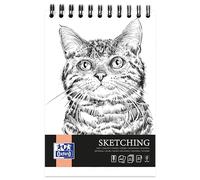 Oxford Artistic - Bloc de dibujo (A6, 80 hojas, con espiral, 90 g/m², papel libre de ácidos, cuaderno de dibujo con parte trasera estable, cuaderno de bocetos para dibujar y bocetos)