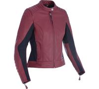 Oxford Beckley Ladies Chaqueta de cuero de motocicleta, Coral, Talla 8