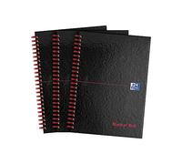 Oxford Black n' Red - Cuaderno (tapa dura), A5, color negro y rojo