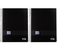 Oxford Black N'Colours, Cuaderno A4+ Europeanbook8, Tapa plástico, Cuadrícula 5x5, Negro/Azul (Paquete de 2)