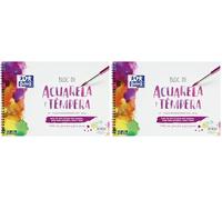 Oxford Bloc Acuarela y Témpera Escolar, Tapa Blanda/Contratapa rígida, Con Espiral, Color Morado, 10 Hojas de 300 gr Lisas, A4+ (Paquete de 2)