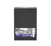 Oxford Bloc de bocetos A4, tapa dura con espiral, 100 páginas, papel de 100 g, negro, 1 unidad