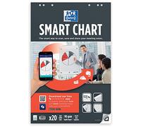 Oxford - Bloc de conferencias perforado Smart Charts 65 x 98 cm, cuadrados pequeños 2,5 mm, 20 hojas blancas pegadas