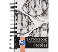 Oxford bloc de dibujo negro de tapa dura con espiral tamaño A6 100 gramos (80 hojas)