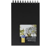 Oxford Bloc de notas de alta calidad, A5, tapa dura, doble espiral, 40 hojas, 225 g/m², color negro