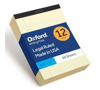 Oxford Bloc de notas premium, paquete de 12, Bloc de notas premium, 50 hojas con rayado legal de 21,6 x 27,9 cm, papel amarillo canario con respaldo firme, bloc de notas profesional legal y de oficina