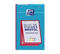 OXFORD Bloque de 30 enchufes Bristol 125X200 perforados Q5/5 rojo, Material de Oficina