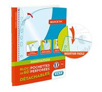 OXFORD - Bloque de 60 fundas de plástico A4 perforadas Quick'in Smooth Grosor 5/100ª incoloro