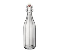 Oxford - Botella de agua para mesa (1 litro), diseño de botella de cristal con clip, ideal para hacer cordiales caseros e infusiones en el hogar