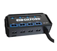 Oxford - Caja de conexiones para motocicleta de 12 V, concentrador de alimentación fusionado con relé, 4 puertos de conexión de 5 amperios, indicador LED y apagado de encendido, compatible con
