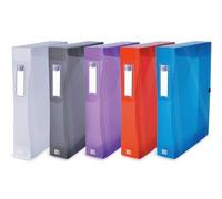 Oxford - Caja de gran capacidad de Hawái (24 x 32 cm, espalda 60 mm, con botón a presión, cubierta de polietileno, colores surtidos