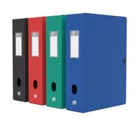 Oxford - Caja de gran capacidad Memphis (24 x 32 cm, espalda 80 mm, con botón a presión, manta polipro, colores surtidos