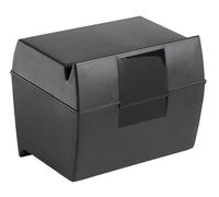 Oxford Caja de plástico para tarjetas de índice, 5 x 8 pulgadas, capacidad para 500 tarjetas, color negro (01581)