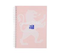 Oxford Campus - Cuaderno A5, encuadernado, 8 mm, rayado con margen, 140 páginas, bloc de notas individual, color pastel, Optik Paper+