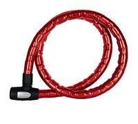 Oxford Candado de Cable blindado, 1,5 x 25 mm, Color Rojo
