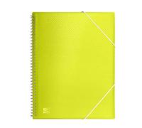 Oxford,Carpeta de Fundas Plástico, Color Lima, 30 Fundas Transparentes, Tamaño A4