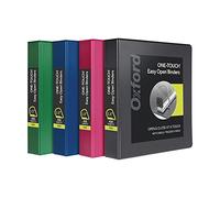 Oxford Carpetas de 3 anillos, carpetas para la escuela, anillos en D de 1.5 pulgadas de fácil apertura, cubiertas de carpeta de vista de 3 lados, bisagra Xtralife, antiadherente, sin PVC, colores