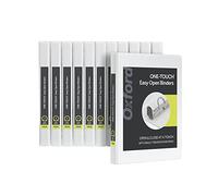 Oxford Carpetas de anillo redondo, carpetas de un solo toque de 0.5 pulgadas, cubiertas de carpeta de visión en 3 lados, bisagra Xtralife, antiadherente, sin PVC, blanco, paquete de 12 (90793)