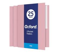Oxford - Carpetas dobles de bolsillo, tamaño carta, 25 por caja, color rosa 1 Pack