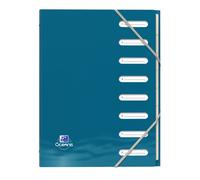 OXFORD - Clasificador estándar de 8 compartimentos Oceanis A4, cubierta polipro reciclado, opaco, color aleatorio