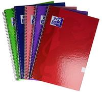 Oxford Classic 100430162 - Pack de 5 cuadernos espiral con tapa de plástico, Fº
