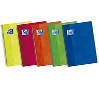 Oxford Classic 100430171 - Pack de 5 cuadernos espiral de tapa blanda, Fº