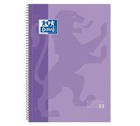 Oxford Classic - Pack de 5 Europeanbook-1 espiral, tapa extradura, A4+, cuadricula 5x5, malva