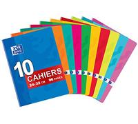Oxford Classique - Lote de 10 cuadernos grapados grandes, 24 x 32 cm, 96 páginas pequeñas, 5 x 5 mm, colores surtidos