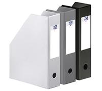 Oxford Color Life Urban - Lote de 3 revistero (PVC, respaldo de 7 cm), color blanco y gris y negro