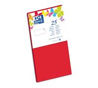 Oxford Correspondencia Lote de 10 paquetes de 25 tarjetas de formato largo de 10,6 x 21 cm rojo