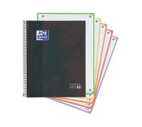 Oxford , Cuaderno A4+, Cuadrícula 5x5, Tapa Extradura, 120 Hojas, 5 Colores de Recuadro, Color Negro