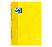 Oxford, Cuaderno A4, cuadricula 5x5, tapa extradura, microperforado, libreta A4 Europeanbook 1, color amarillo