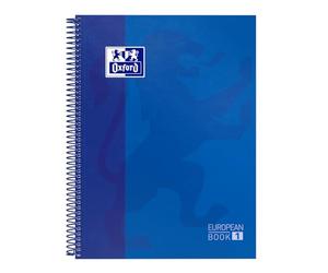 Oxford, Cuaderno A4, cuadricula 5x5, tapa extradura, microperforado, libreta A4 Europeanbook 1, color azul oscuro